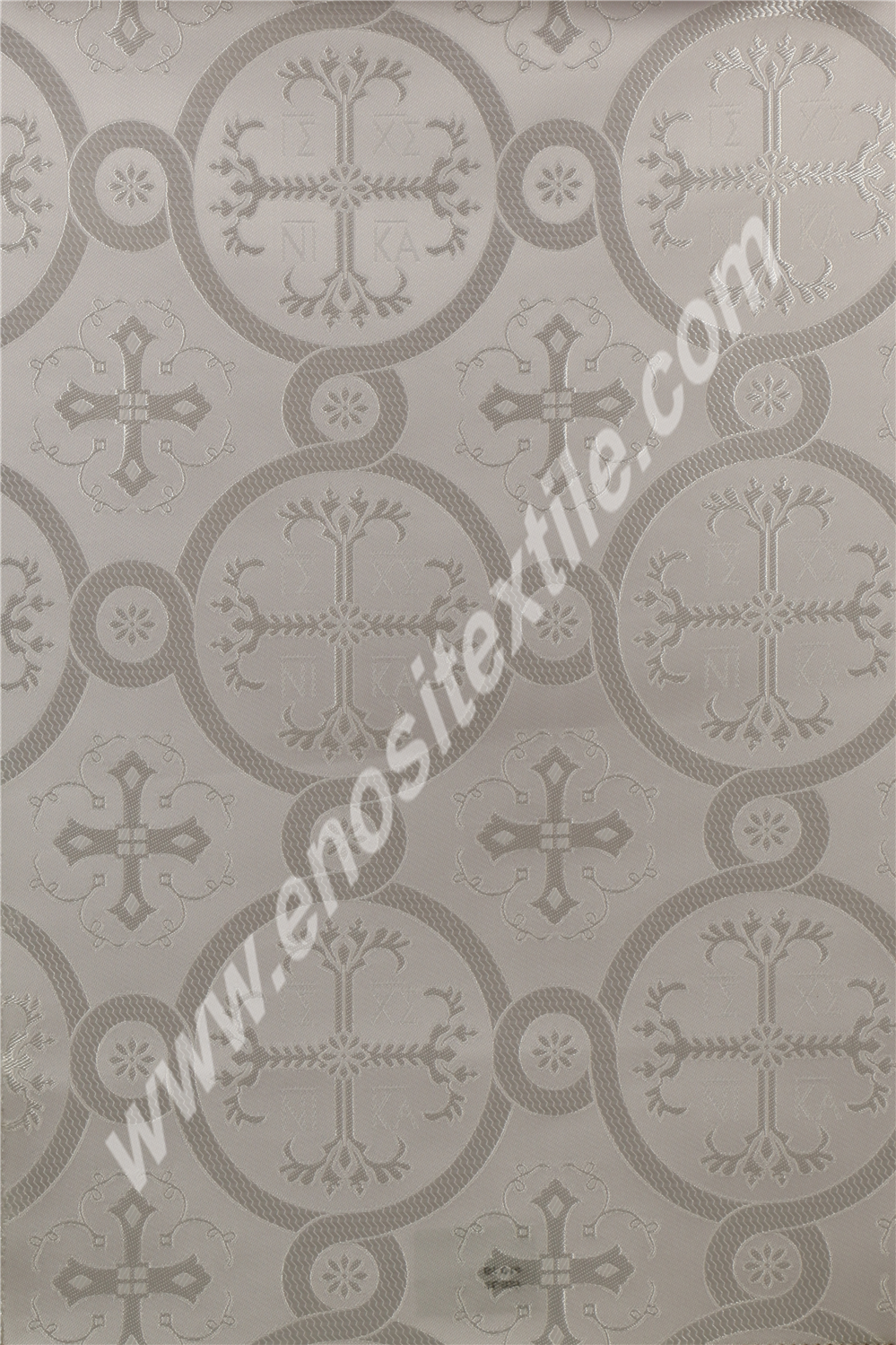 KL-026 White-Silver Brocade Fabrics